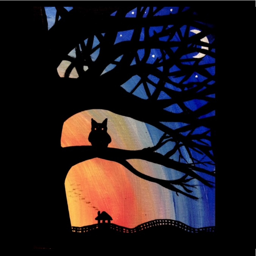 Sundown, Original Art Acrylic Painting